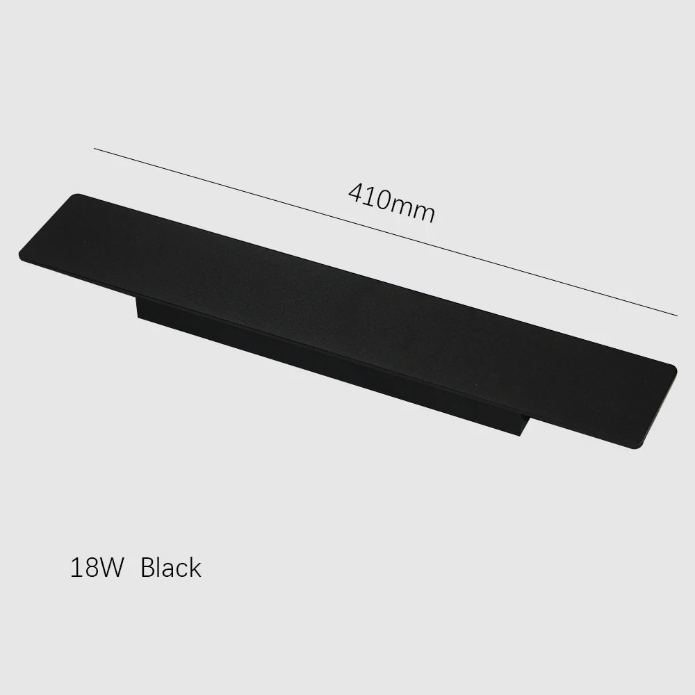 LED Wall Lamps Indoor Strip Aluminum Wall Lights 6W 18W 24W LED Black White Wall Lamp Bedroom Living Room Background Fixtures