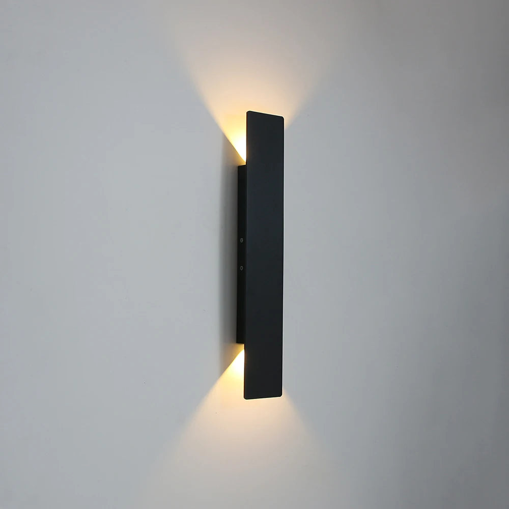 LED Wall Lamps Indoor Strip Aluminum Wall Lights 6W 18W 24W LED Black White Wall Lamp Bedroom Living Room Background Fixtures