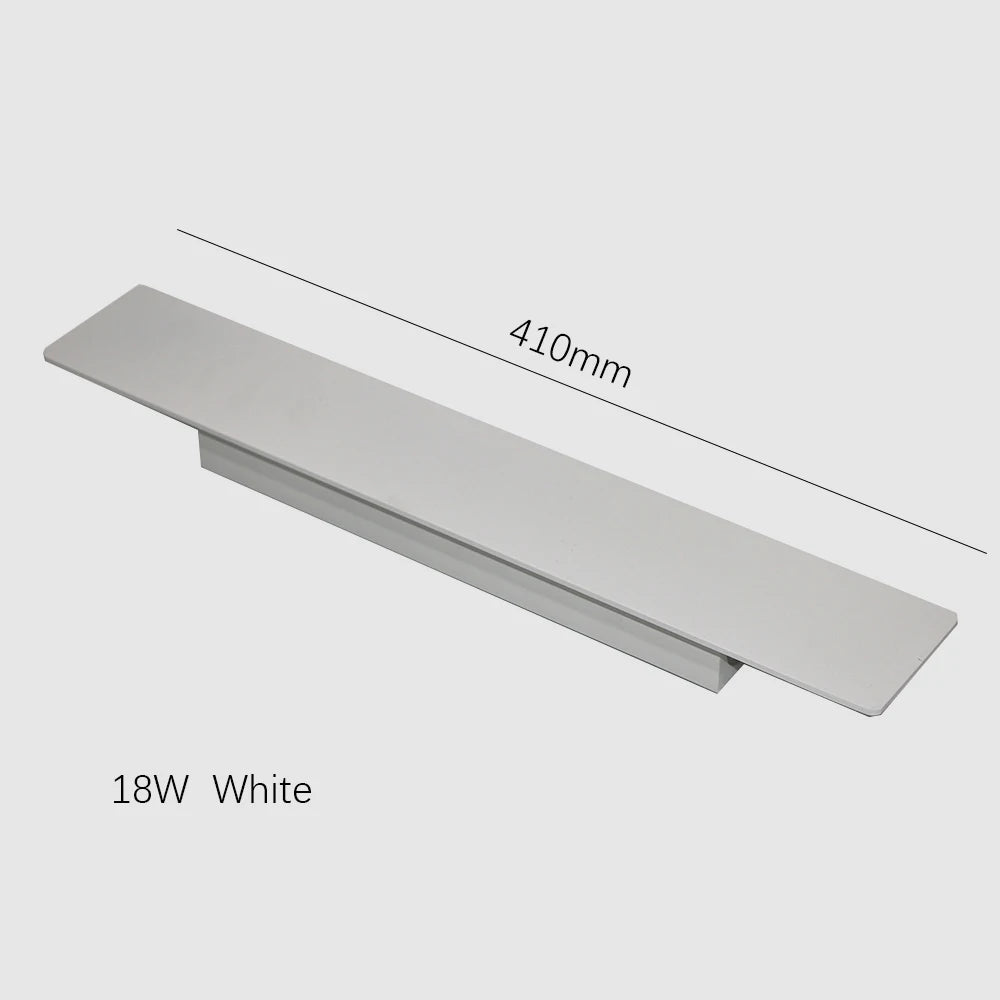 LED Wall Lamps Indoor Strip Aluminum Wall Lights 6W 18W 24W LED Black White Wall Lamp Bedroom Living Room Background Fixtures