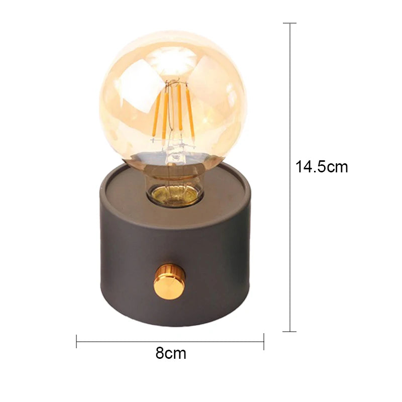 LED Night Light Battery Powered Bulb Lamp Desktop Office Light Retro Bulb Shape Night Light For Baby Room Bedroom Corridor Lamp